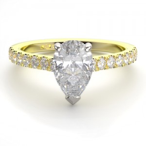 pear shaped gold diamond ring
